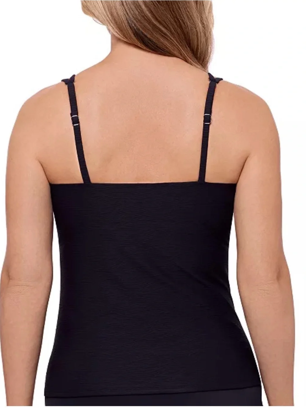 Swim Solutions Tunnel Black Tankini Top - Picture 2 of 6